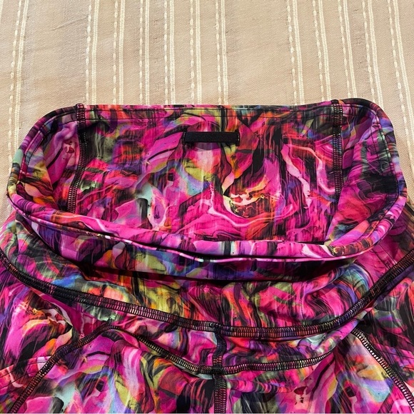 Lululemon Fast & Free High Rise Crop 22" Leggings Hyper Flow Pink Multi 4 W6BE1S - Picture 5 of 11